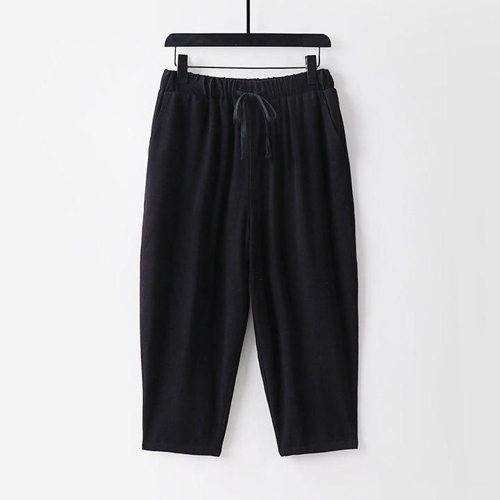 Women Casual Jogging Pants with Drawstring and Wide Leg Mune Fashion