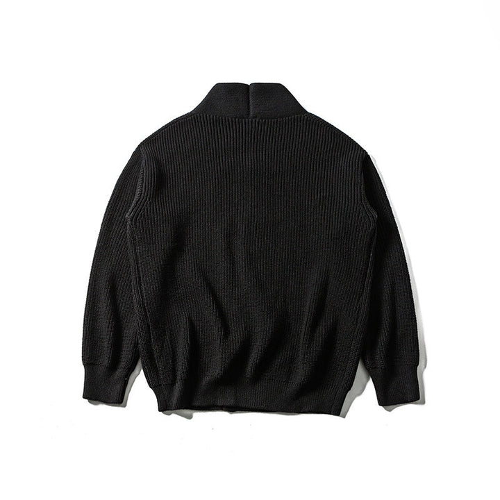 Unisex Oversized Knit Cardigan with Shawl Collar, Structure Mix and Button Placket Mune Fashion