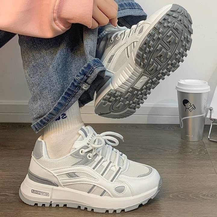 Women Retro-Running Style Platform Sneaker with Robust Traction Sole and Breathable Mesh Mune Fashion