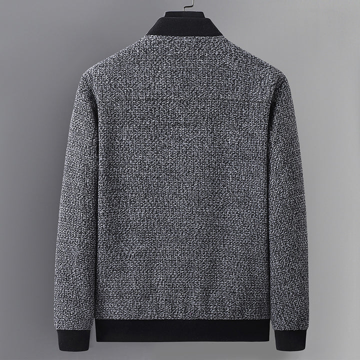Men's Structured Bomber Jacket with Quilted Lining and Flap Pockets Mune Fashion