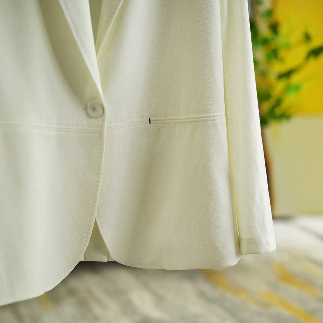 Women Elegant Linen Blazer Mune Fashion