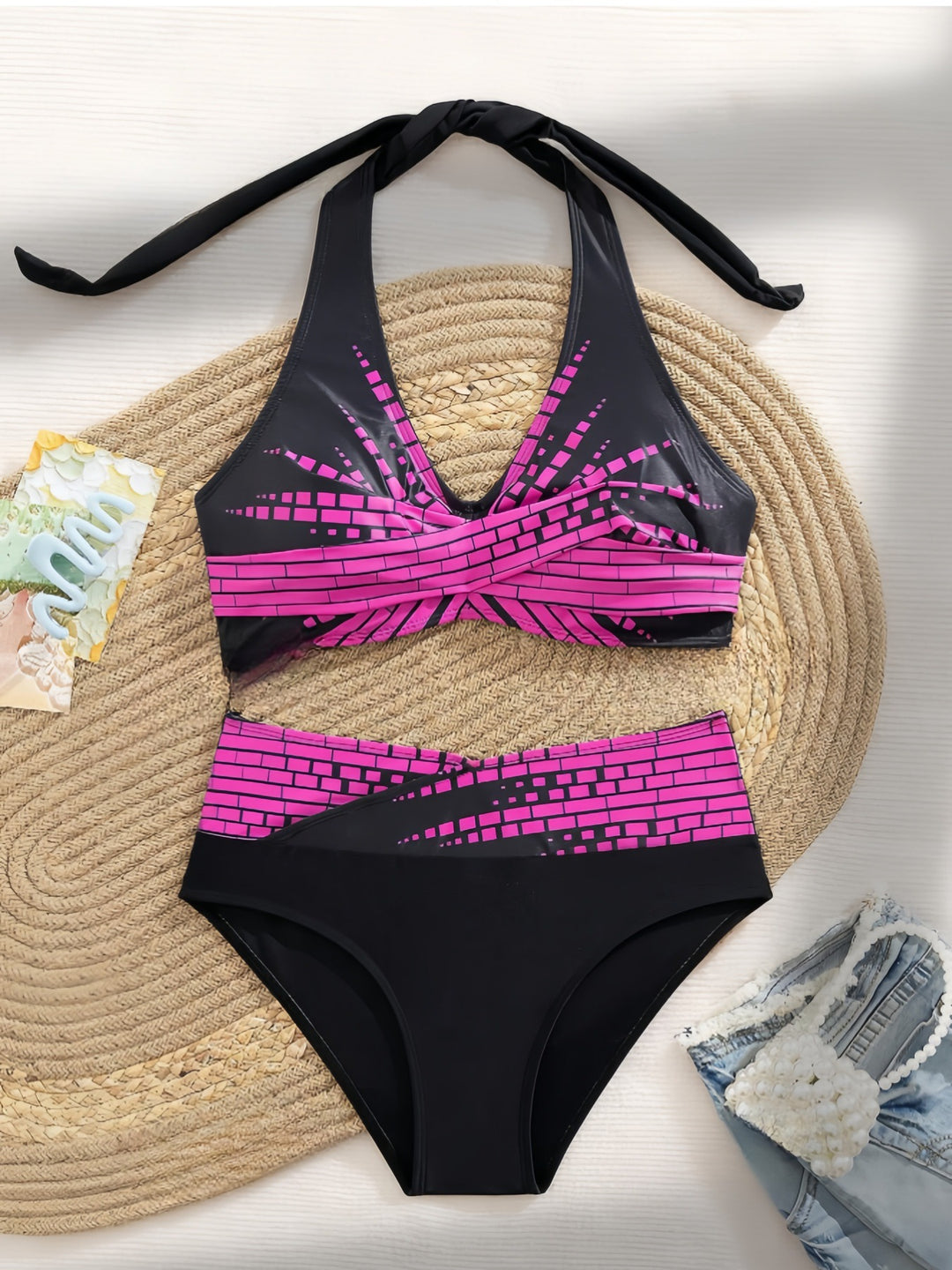 Ladies Bikini Set with exquisite check pattern Mune Fashion