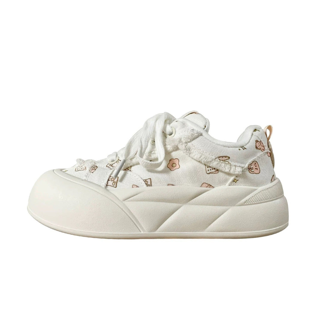 Ladies' Fashion Casual Sneakers with Floral Design and Comfortable Sole Mune Fashion