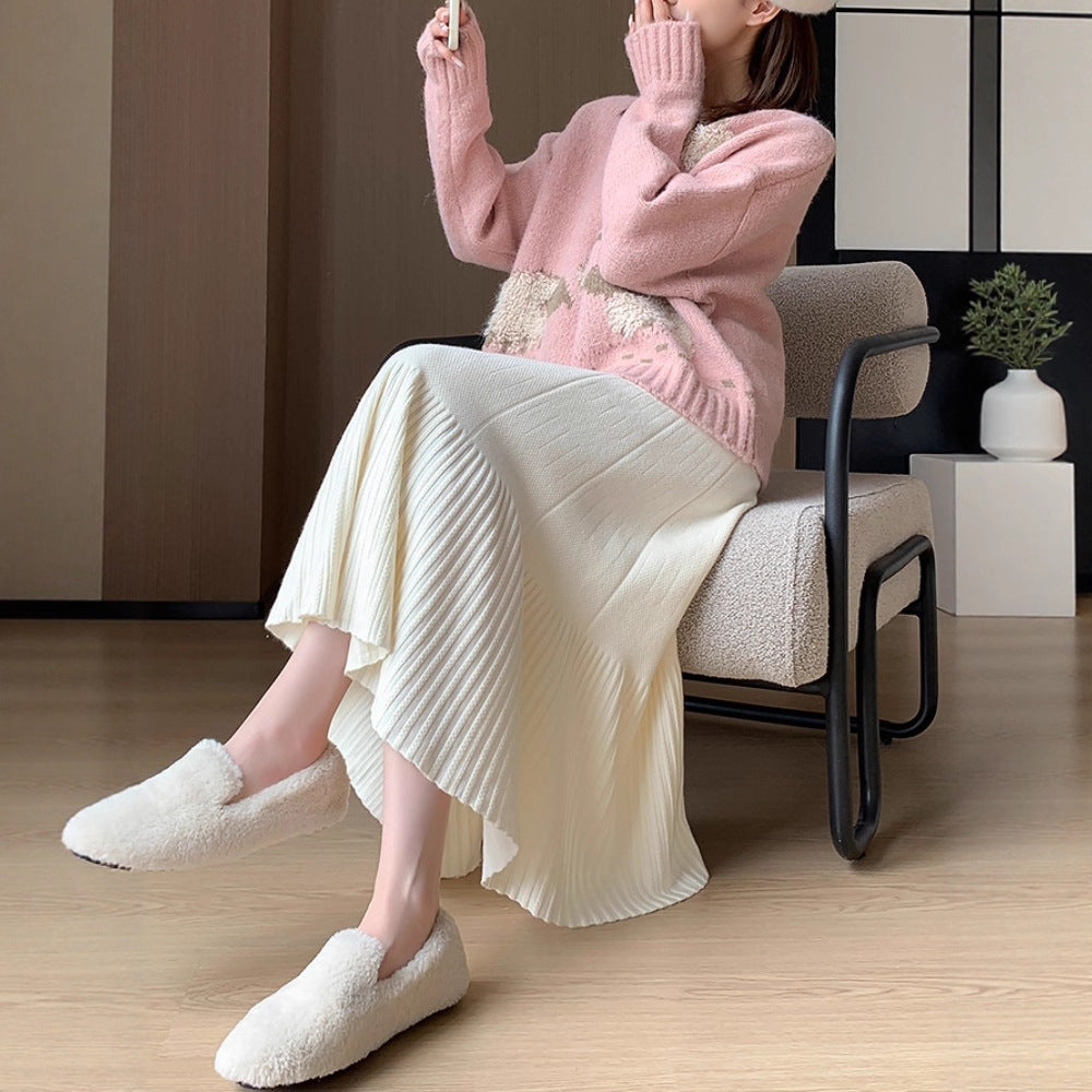 Ladies Elegant Pleated Maxi Skirt Mune Fashion