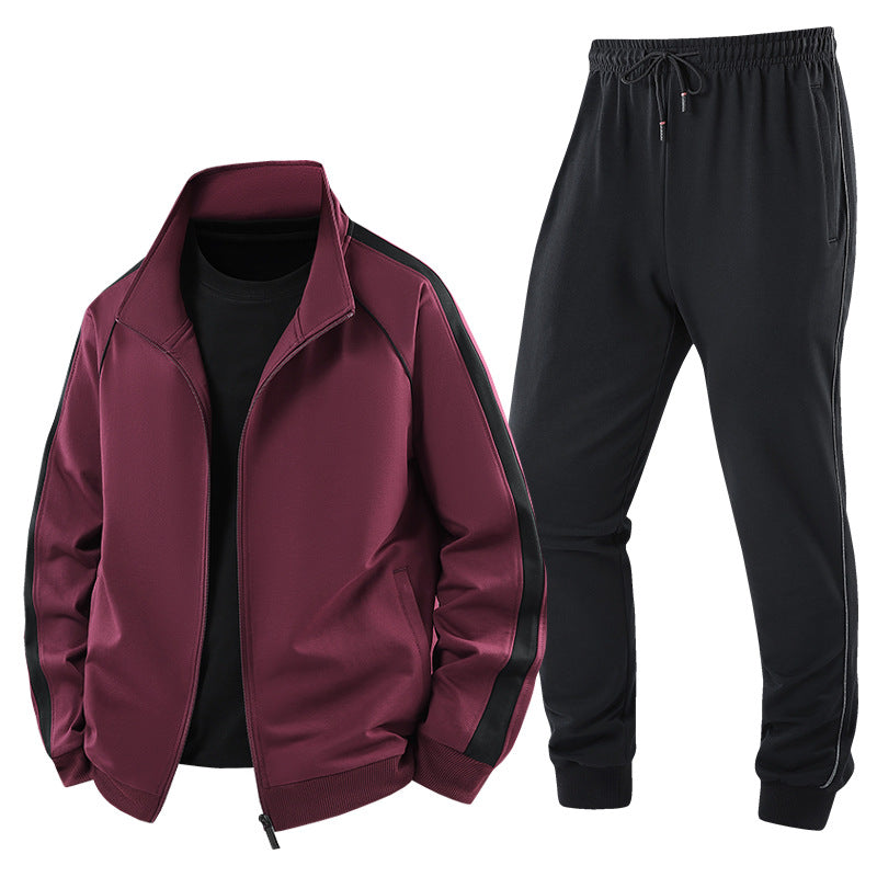 Men's Lightweight Casual Training Suit Set with Zip Jacket, Elastic Waistband & Zip Pockets Mune Fashion