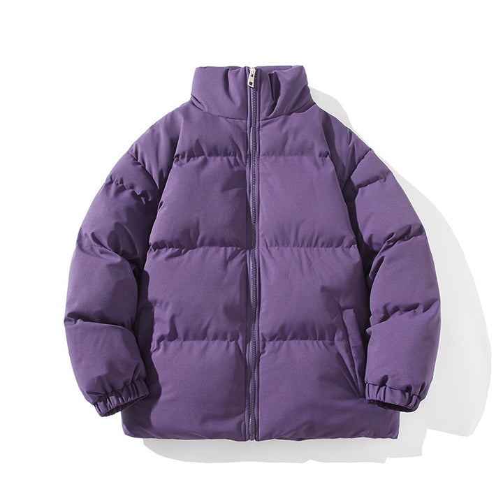 Men's Quilted Oversized Puffer Jacket with High Stand-Up Collar & Elastic Cuffs Mune Fashion