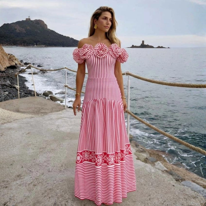 Women's Striped Bikini Set with Elegant Wrap Blouse and Fashionable Skirt Mune Fashion