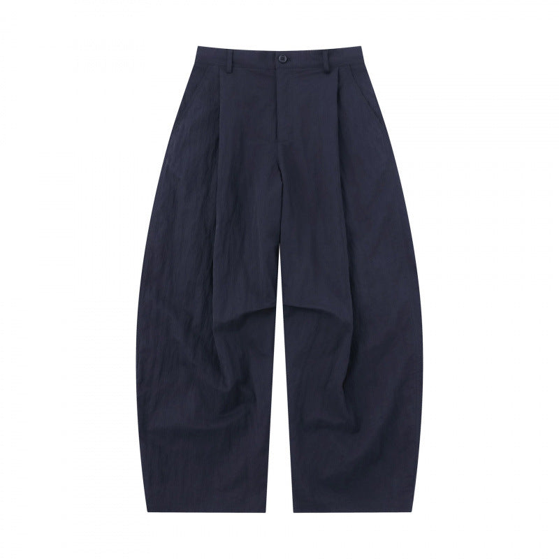Women Wide Balloon Pants made of Cotton Blend with High Waist and Elastic Back Rubber Mune Fashion