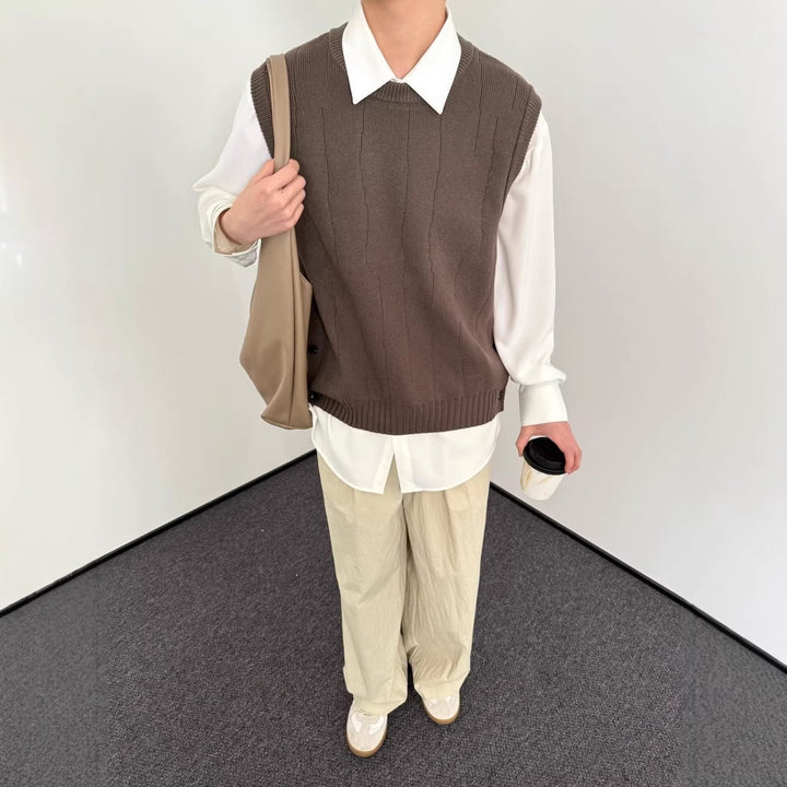 Unisex Stylish Knit Sweater Without Sleeves Mune Fashion