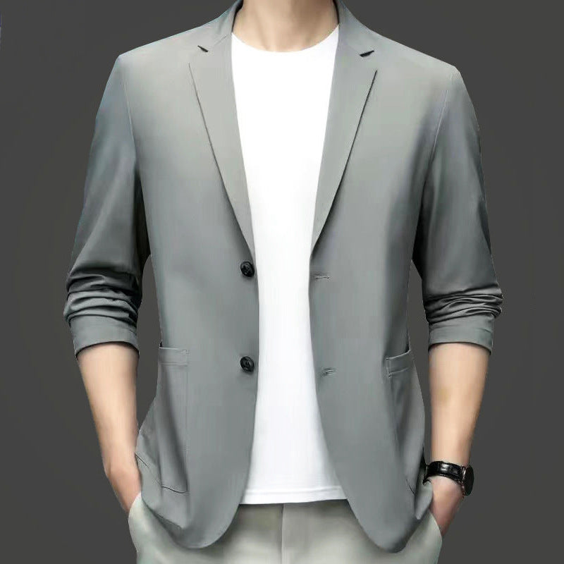 Men's Lightweight Unstructured Jersey Blazer with Stretch and Patch Pockets Mune Fashion