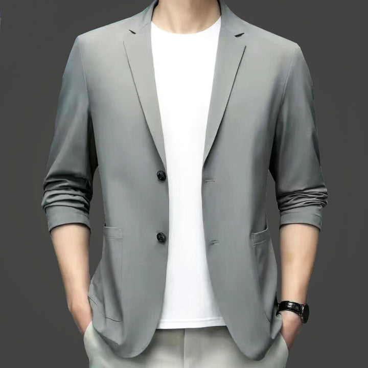 Men's Lightweight Unstructured Jersey Blazer with Stretch and Patch Pockets Mune Fashion