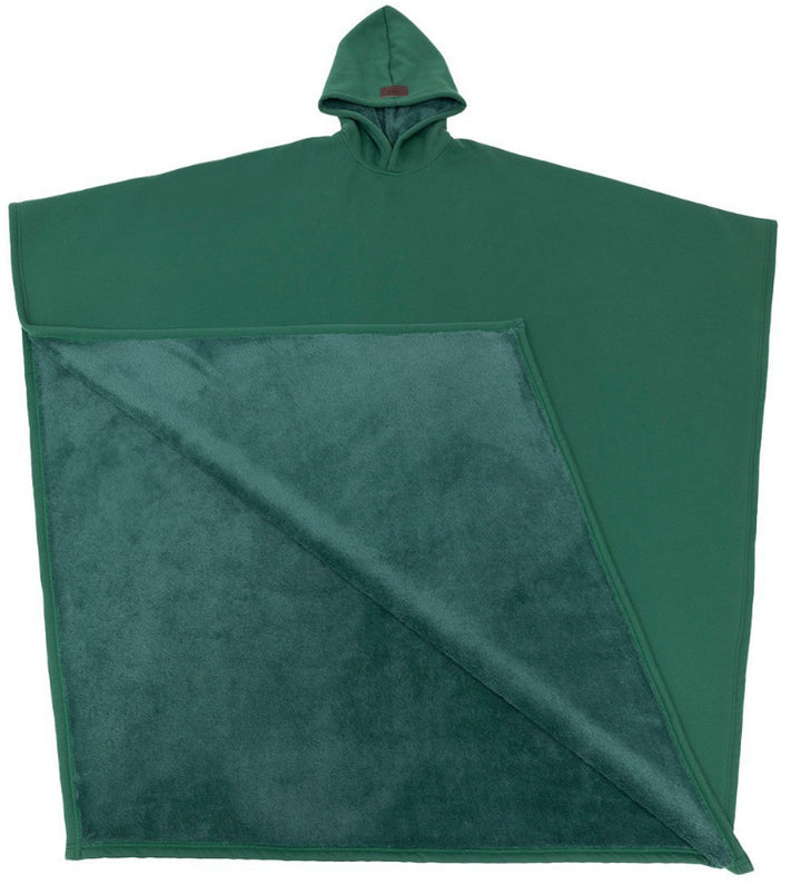 Unisex nan extra-large hooded poncho cuddly throw with microfleece lining and thermo heat storage Mune Fashion