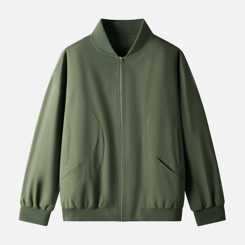 Men's sporty transitional jacket with high collar and pockets Mune Fashion