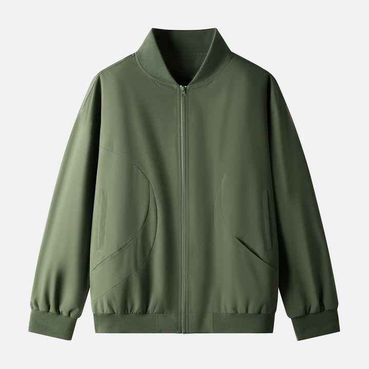 Men's sporty transitional jacket with high collar and pockets Mune Fashion
