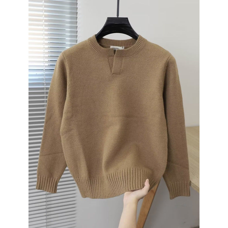 Women Elegant Knit Sweater with Stand-Up Collar Mune Fashion