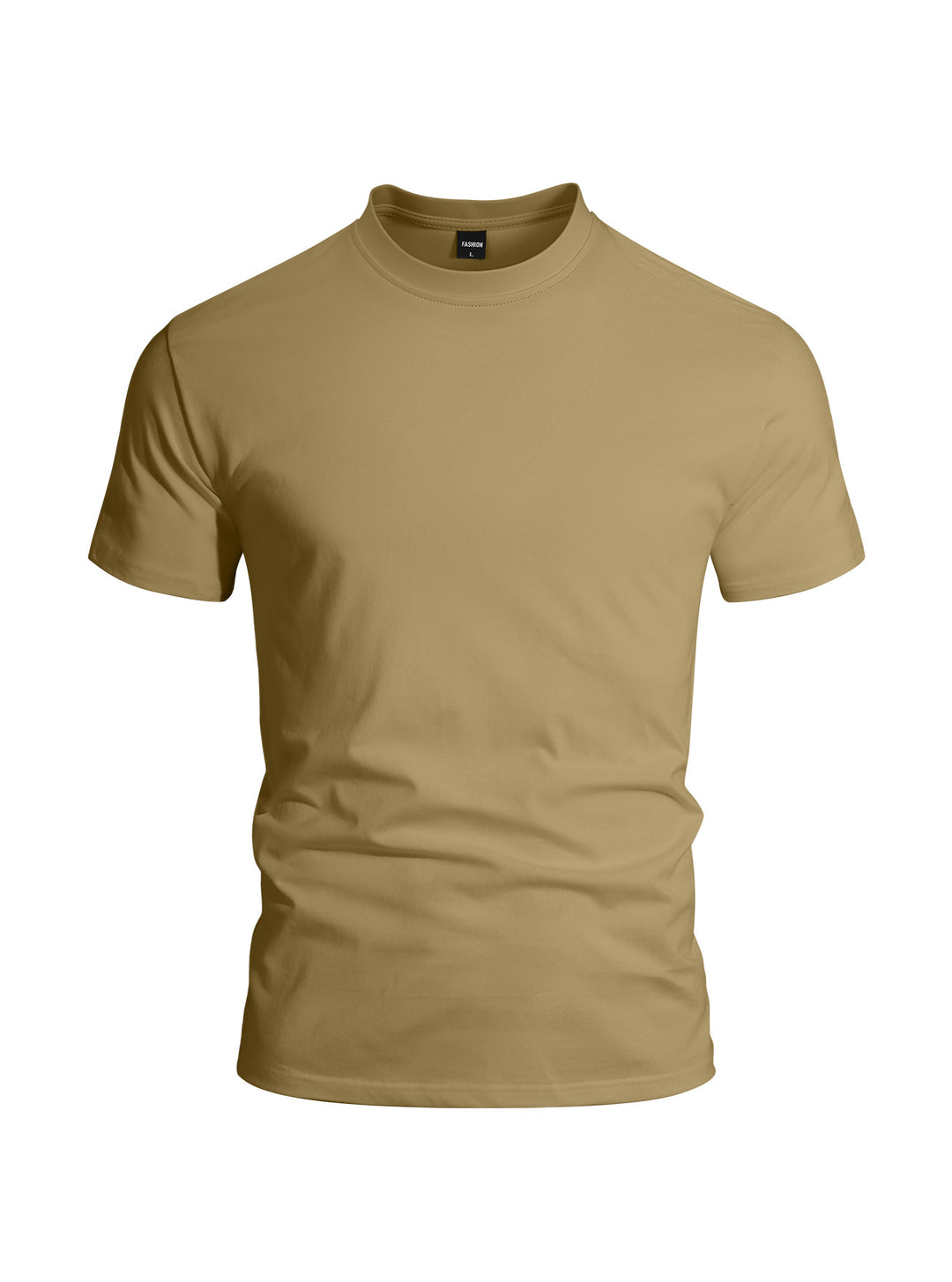 Men's close-fitting round neck basic shirt made of single jersey with reinforced neckband Mune Fashion