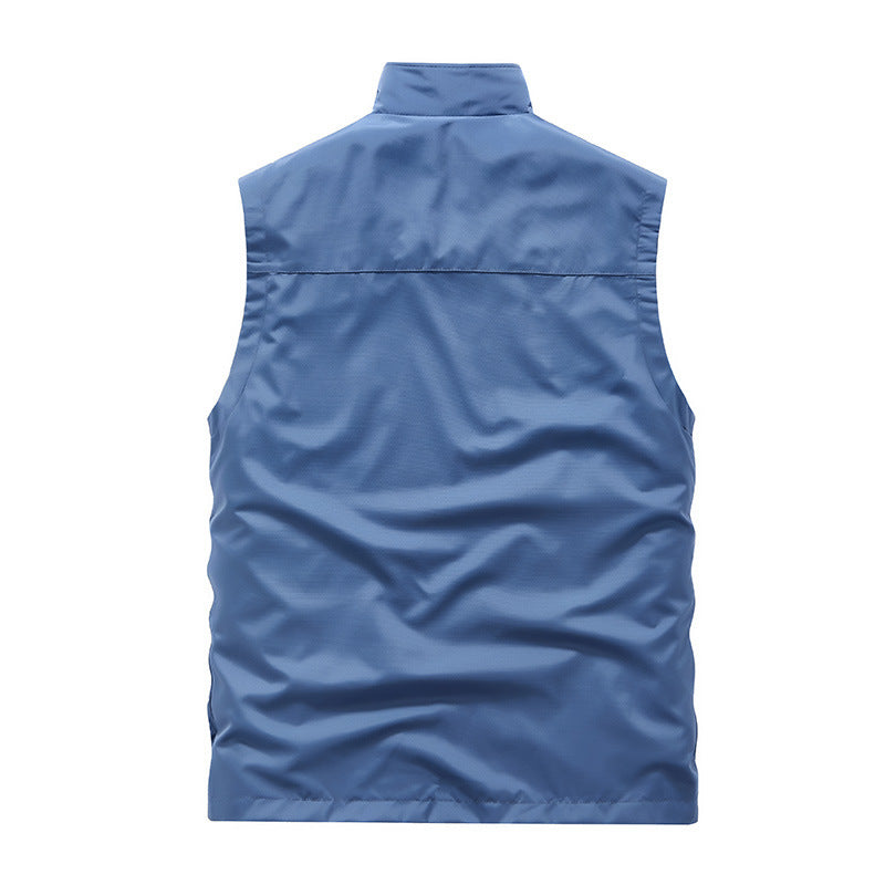 Men's Sleeveless Softshell Vest with Two-Way Zipper and Multifunctional Pockets Mune Fashion