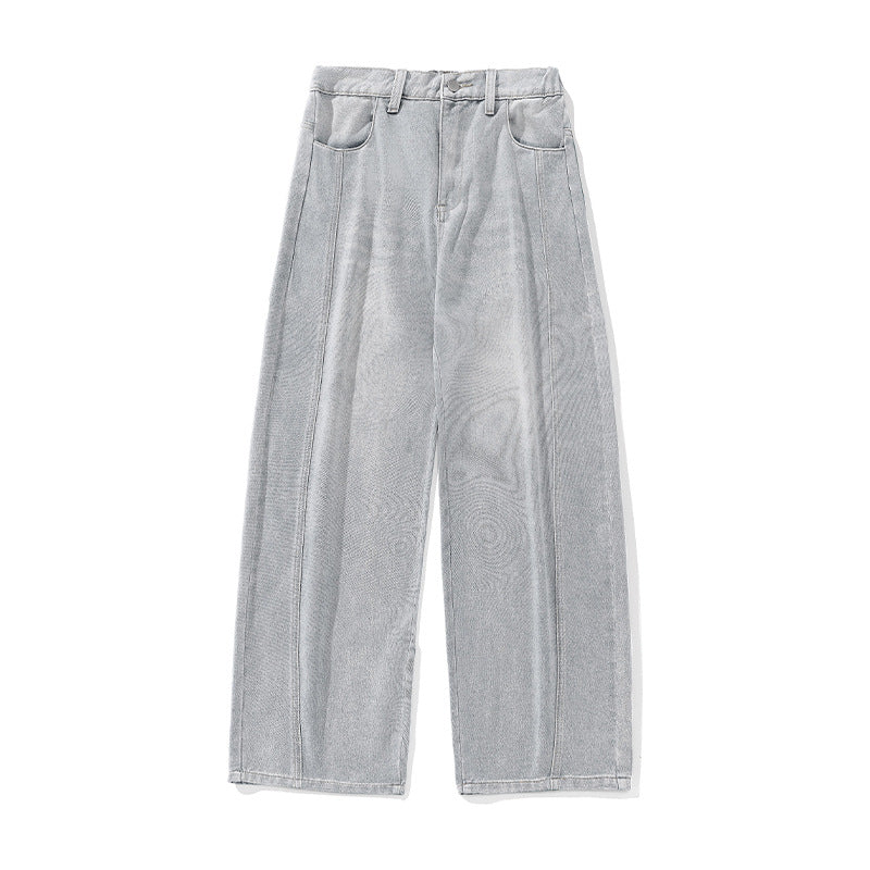 Ladies Wide High-Waist Jeans with Center Seam Panels and Balloon Cut Mune Fashion