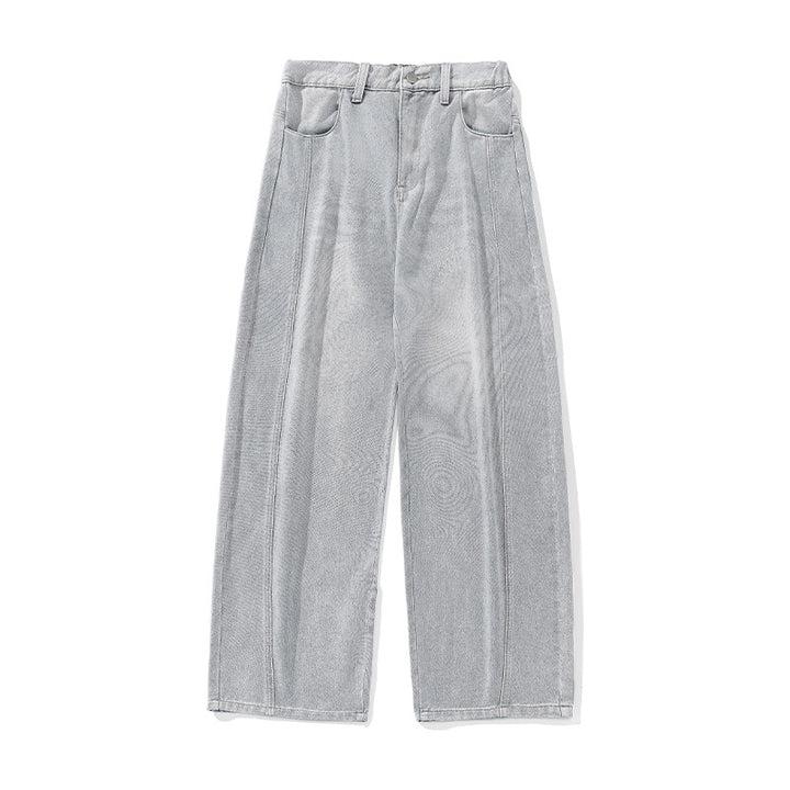 Ladies Wide High-Waist Jeans with Center Seam Panels and Balloon Cut Mune Fashion