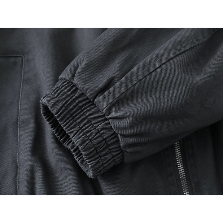 Unisex Boxy Blouson Jacket with Shirt Collar, Two-Way Zipper and Elastic Hem Mune Fashion