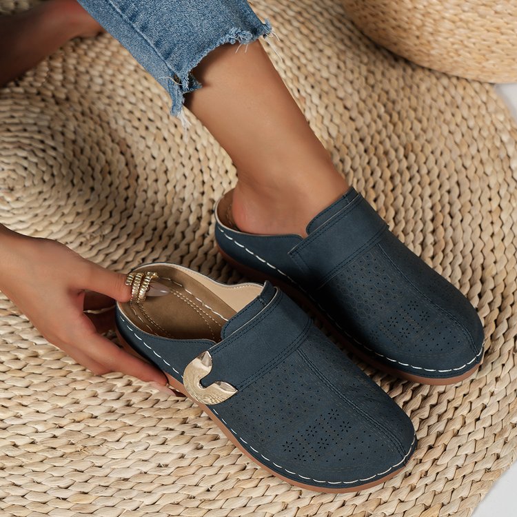 Damen Perforierte Komfort-Clogs mit Orthopädischer Einlegesohle Mune Fashion