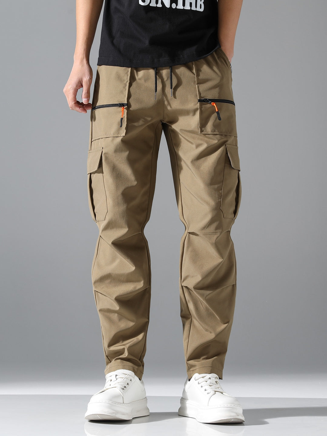 Men's Comfortable Cargo Pants with Elastic Waistband Mune Fashion
