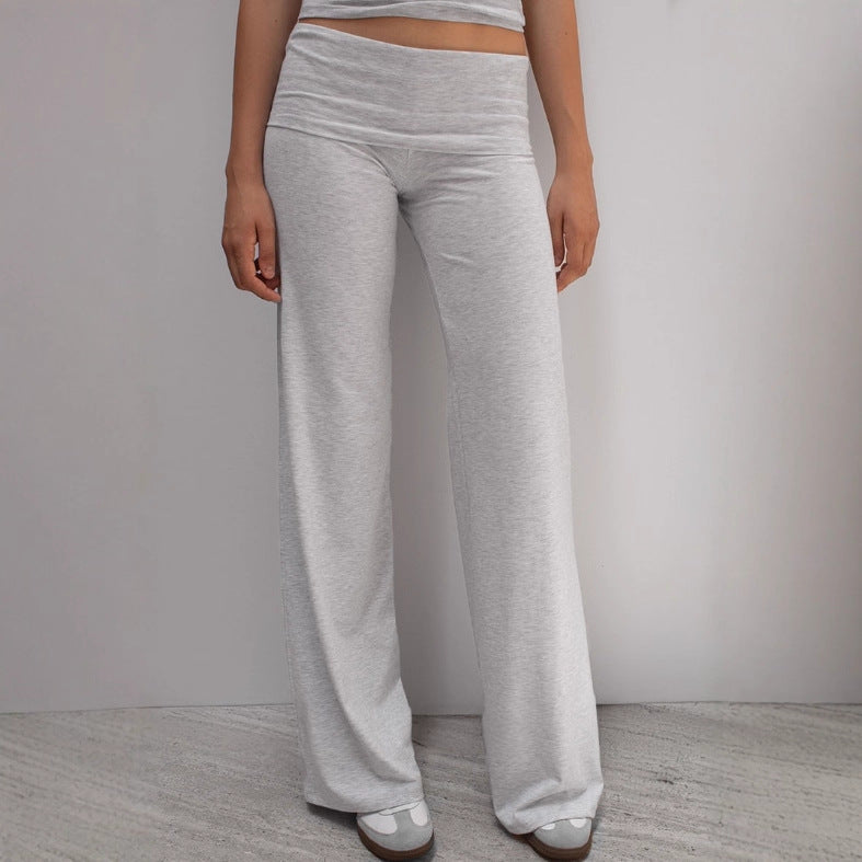 Women's nano elastic yoga pants with abdominal wrap and wide leg Mune Fashion