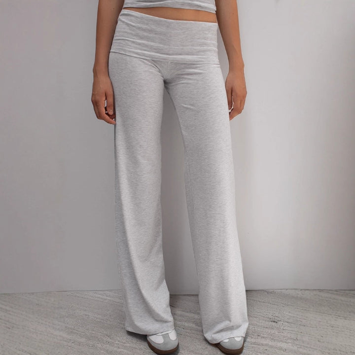 Women's nano elastic yoga pants with abdominal wrap and wide leg Mune Fashion