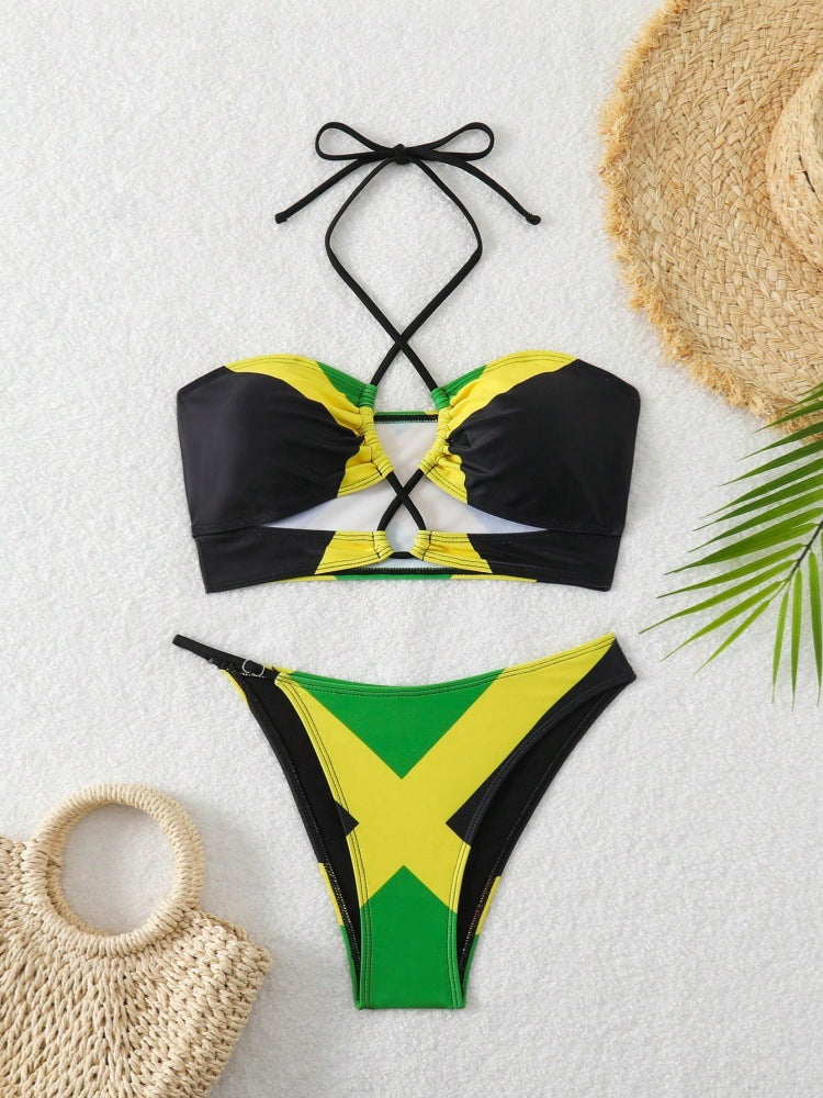 Women’s bikini with trendy crossed top and high leg cut Mune Fashion