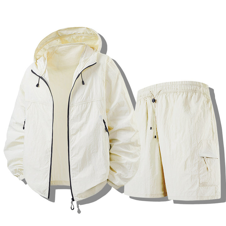 Men's Weatherproof Functional Jacket with Lightweight Shorts
