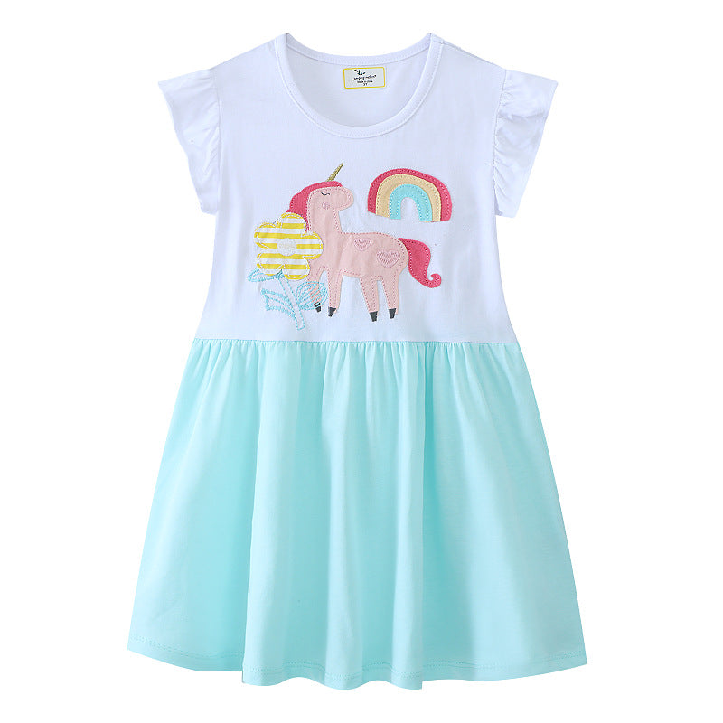 Girls cotton dress with enchanting unicorn motif Mune Fashion