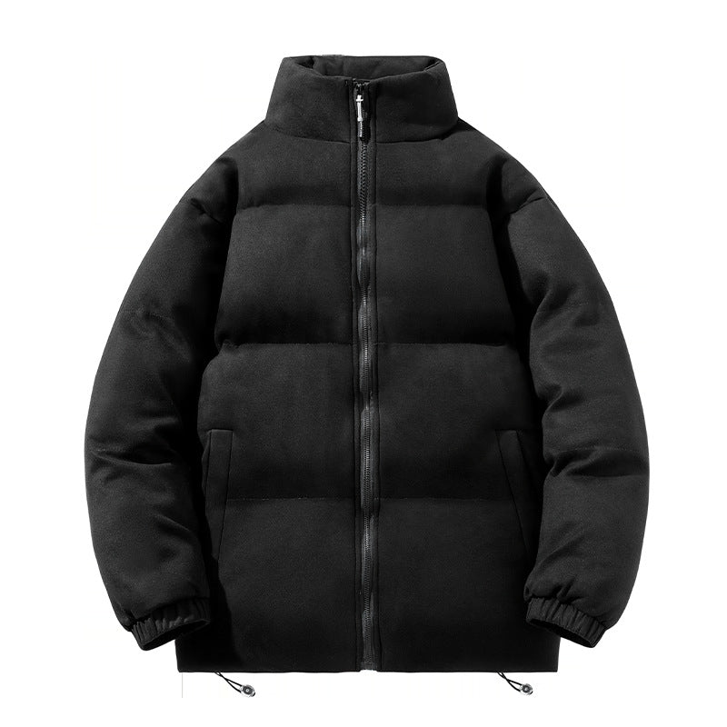 Men's wide block quilted jacket with padded thermal filling, high standing collar and drawstring hem Mune Fashion