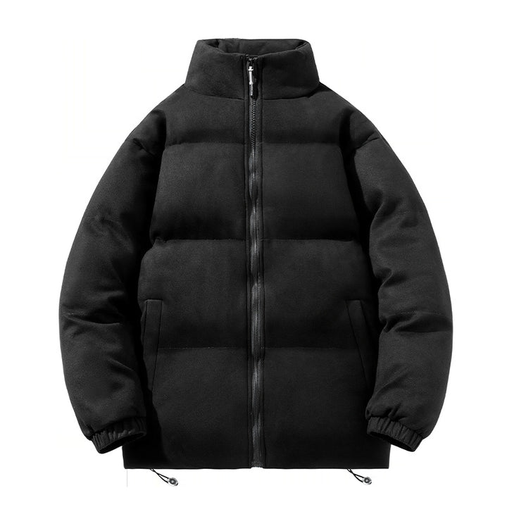 Men's wide block quilted jacket with padded thermal filling, high standing collar and drawstring hem Mune Fashion