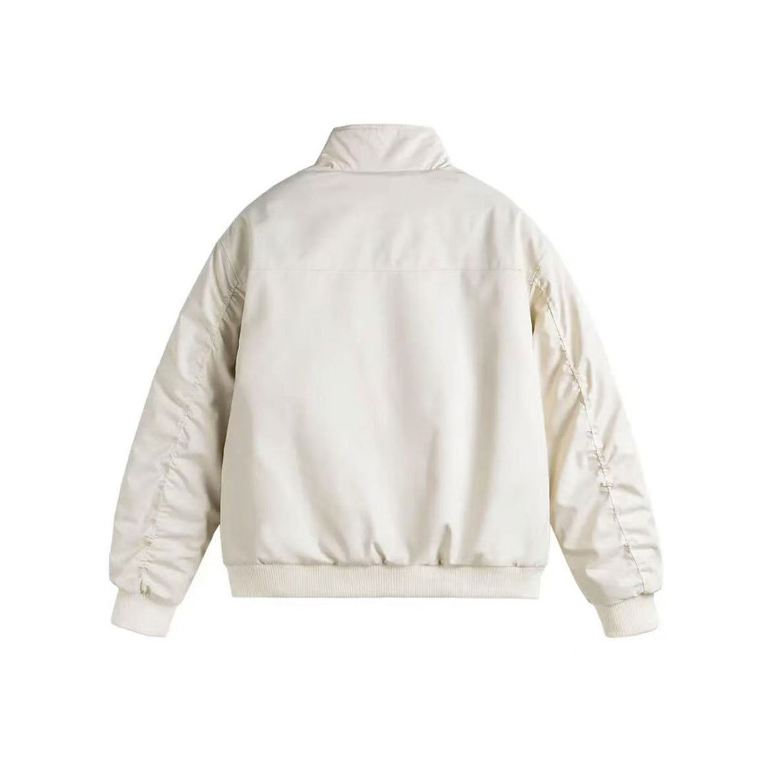 Men's Minimalist Utility Zip Bomber Jacket with High Collar and Concealed Pockets Mune Fashion