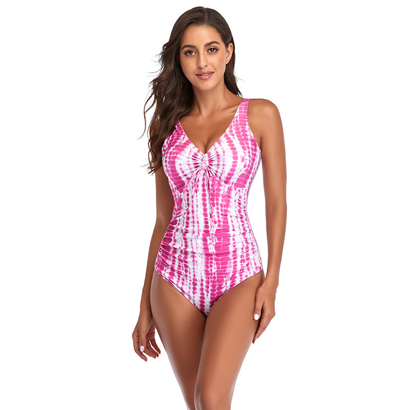 Women's One-Piece Swimsuit with Refined Ruffle Details and Elastic Design Mune Fashion