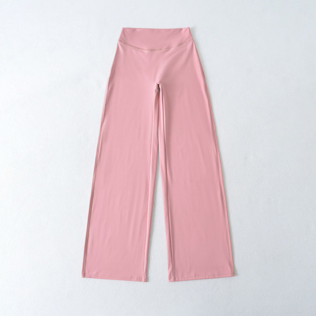 Women's Wide High Waist Lounge Pants made of Stretch Jersey with Flowing Flare Mune Fashion