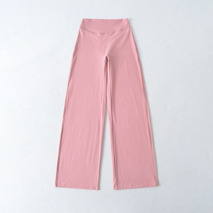 Women's Wide High Waist Lounge Pants made of Stretch Jersey with Flowing Flare Mune Fashion