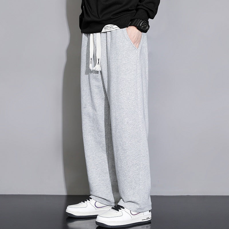 Men's Relaxed-Fit Jogging Pants made of French Terry with wide leg and drawstring Mune Fashion