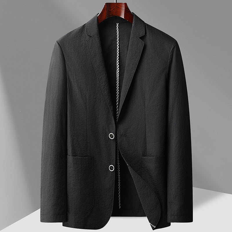 Men's Lightweight Unstructured Blazer with Patch Pockets & Notched Lapel Mune Fashion