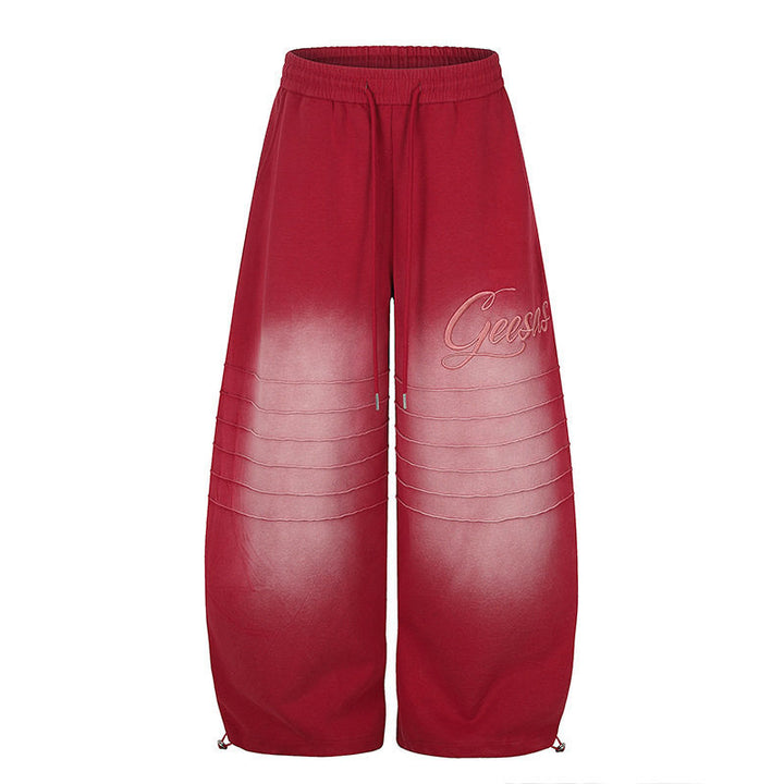 Women's Extra Wide Palazzo Sweatpants with Quilted Details, Drawstring Waistband, and Adjustable Hem Mune Fashion