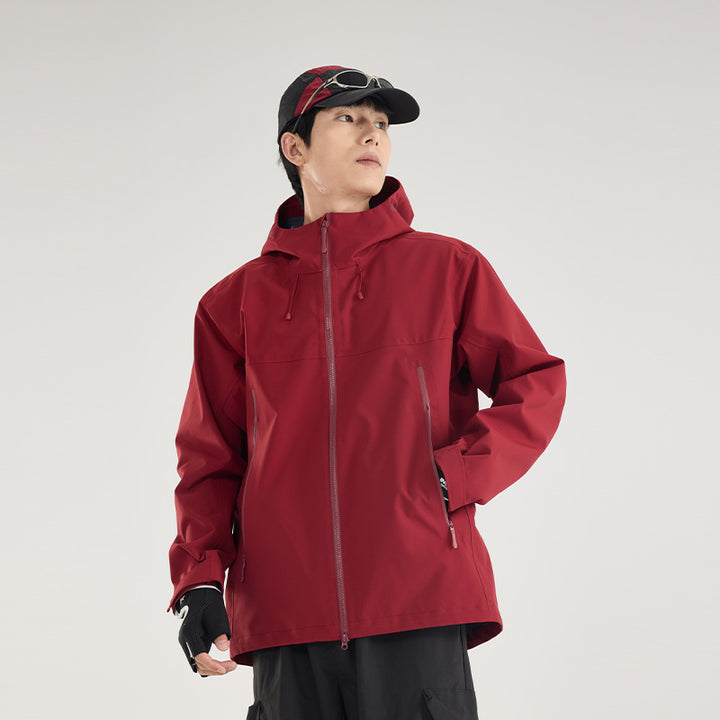 Men's Waterproof Softshell Outdoor Jacket with Adjustable Hood and Breathable Membrane Mune Fashion