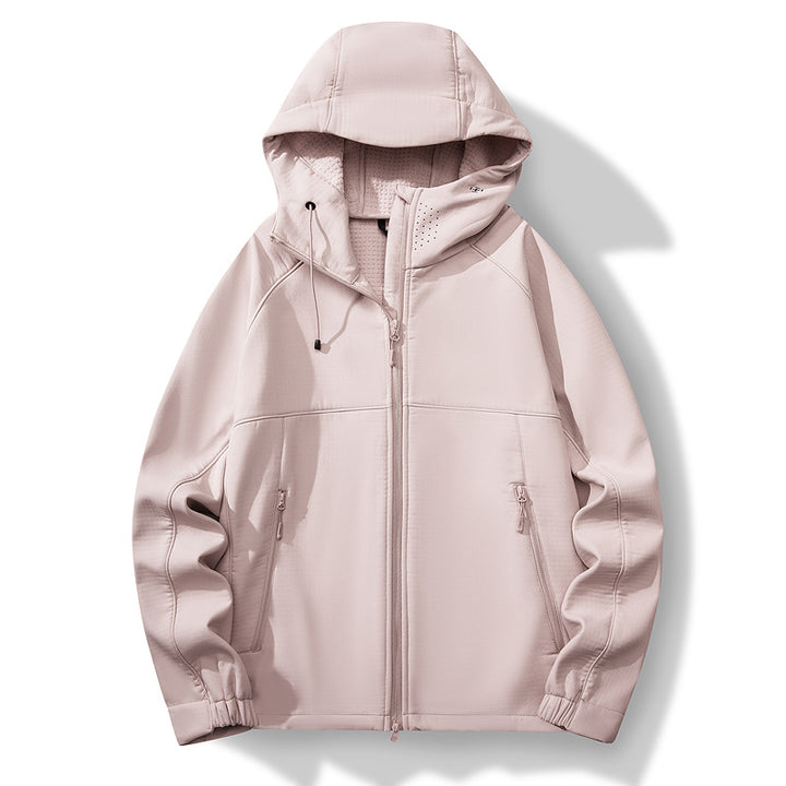 Men's Breathable Softshell Hybrid Jacket with Hood, Fleece Lining and Two-Way Zipper Mune Fashion