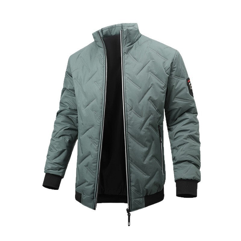 Men's Lightweight Padded Jacket with High Collar and Practical Zipper Mune Fashion