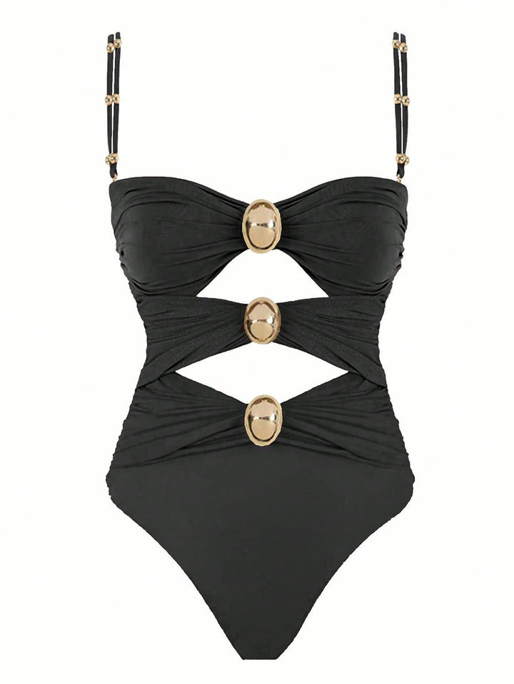 Women One-Piece Swimsuit with Stylish Ruffle Sleeves Mune Fashion