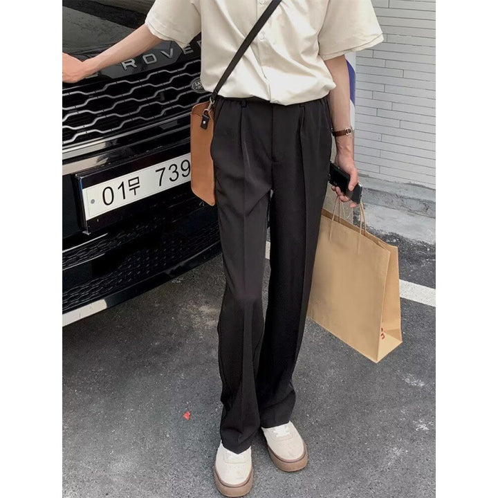 Women Elegant Cropped Pants with Pleated Details Mune Fashion