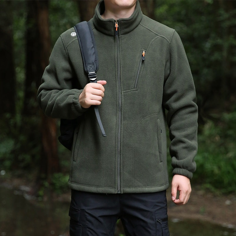 Men's Technical Fleece Jacket with Stand-up Collar, Chest Zip & Reinforced Front Pockets Mune Fashion