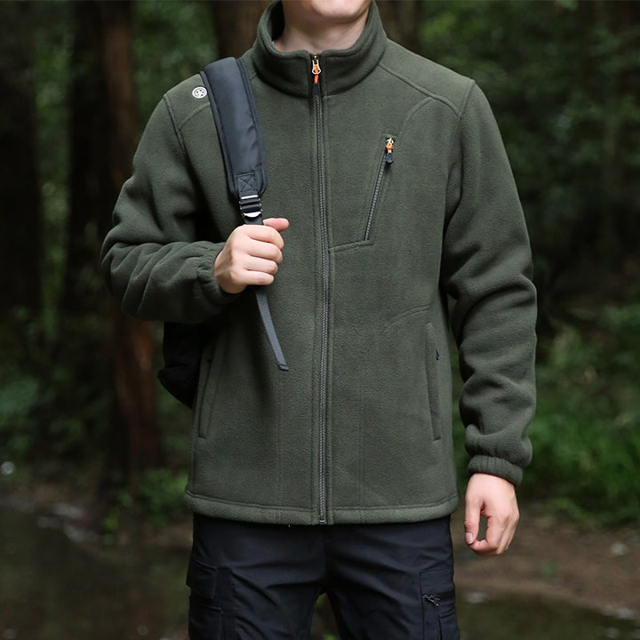 Men's Technical Fleece Jacket with Stand-up Collar, Chest Zip & Reinforced Front Pockets Mune Fashion