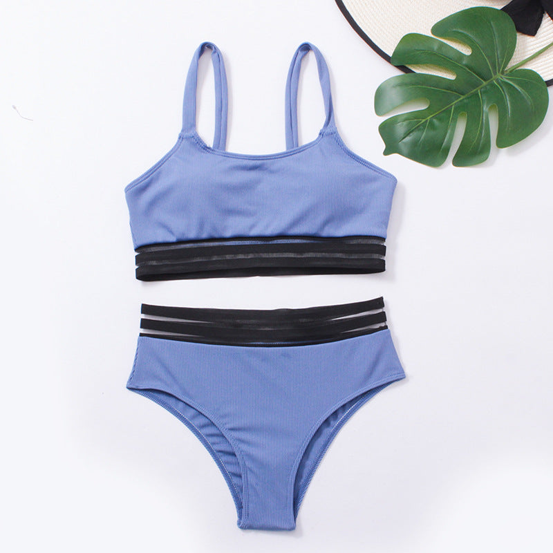 Women’s bikini set with sporty cut and stylish stripe design Mune Fashion