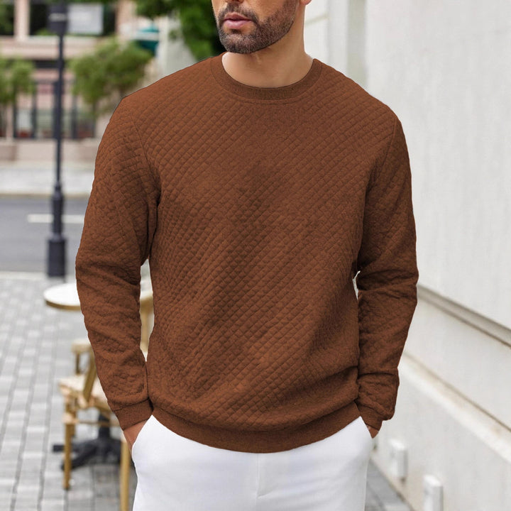 Men's quilted sweatshirt with diamond quilting, ribbed collar, and comfortable regular fit Mune Fashion