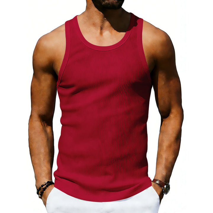 Men's ribbed casual tank top with wide straps and a fitted cut Mune Fashion